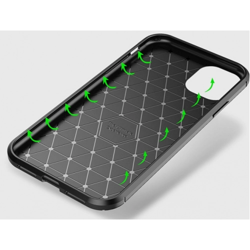 Apple iPhone 11 Pro Kılıf Silikon Parmak İzi Bırakmayan Karbon Soft Negro Kapak - Lacivert