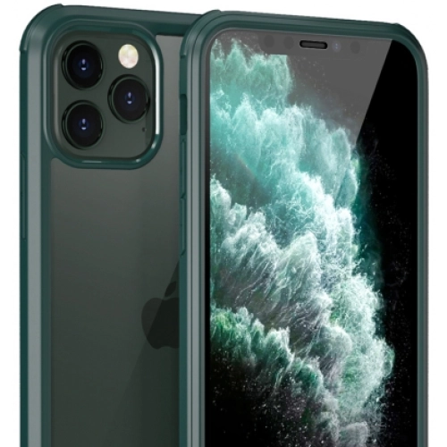 Apple iPhone 11 Pro Kılıf Ön ve Arkası Camlı 360 Tam Koruma Silikon Kapak - Siyah