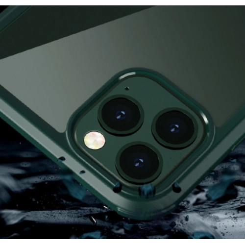 Apple iPhone 11 Pro Kılıf Ön ve Arkası Camlı 360 Tam Koruma Silikon Kapak - Siyah