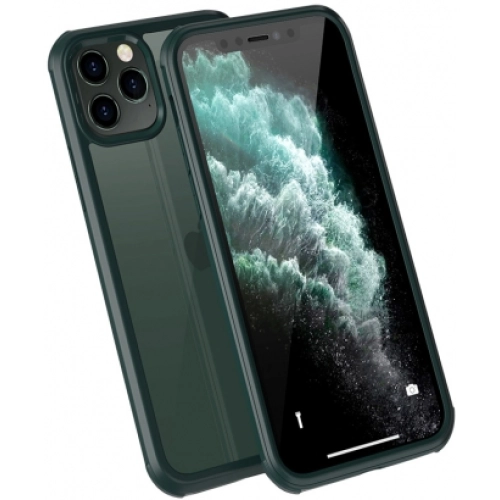 Apple iPhone 11 Pro Kılıf Ön ve Arkası Camlı 360 Tam Koruma Silikon Kapak - Siyah