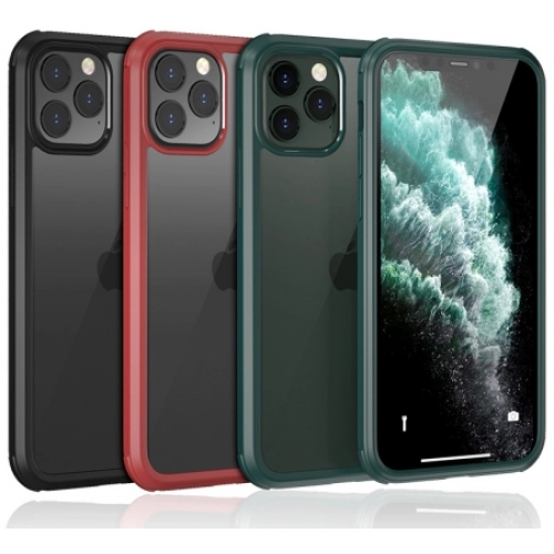 Apple iPhone 11 Pro Kılıf Ön ve Arkası Camlı 360 Tam Koruma Silikon Kapak - Siyah