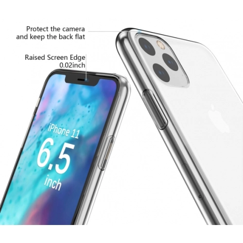 Apple iPhone 11 Pro Kılıf Kamera Korumalı Esnek Silikon Kapak - Şeffaf