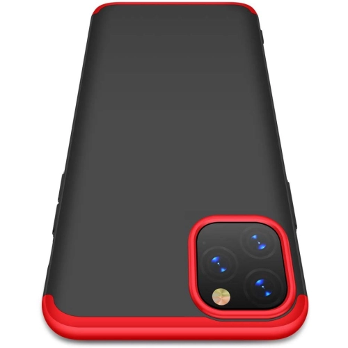 Apple iPhone 11 Pro Max Kılıf 3 Parçalı 360 Tam Korumalı Rubber AYS Kapak  - Gold - Siyah