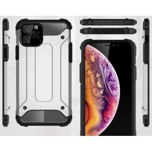 Apple iPhone 11 Pro Max Kılıf Zırhlı Tank Crash Silikon Kapak - Gold