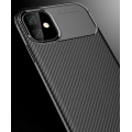 Apple iPhone 11 Pro Max Kılıf Silikon Parmak İzi Bırakmayan Karbon Soft Negro Kapak - Siyah