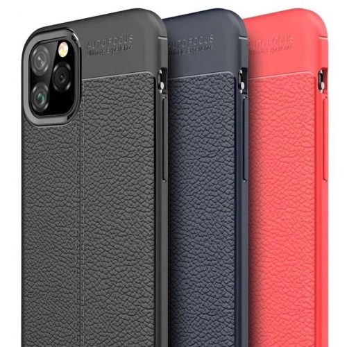 Apple iPhone 11 Pro Max Kılıf Deri Görünümlü Lüks Parmak İzi Bırakmaz Niss Silikon Kapak - Siyah