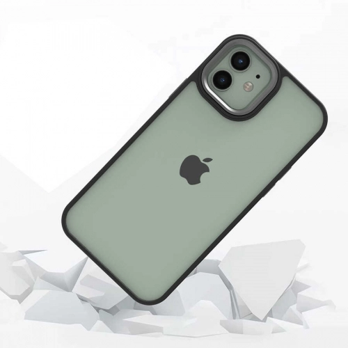 Apple iPhone 12 (6.1) Kılıf Electro Silikon Renkli Flora Kapak - Siyah