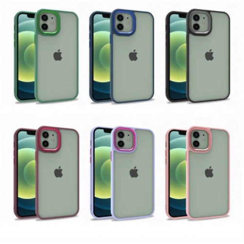 Apple iPhone 12 (6.1) Kılıf Electro Silikon Renkli Flora Kapak - Siyah