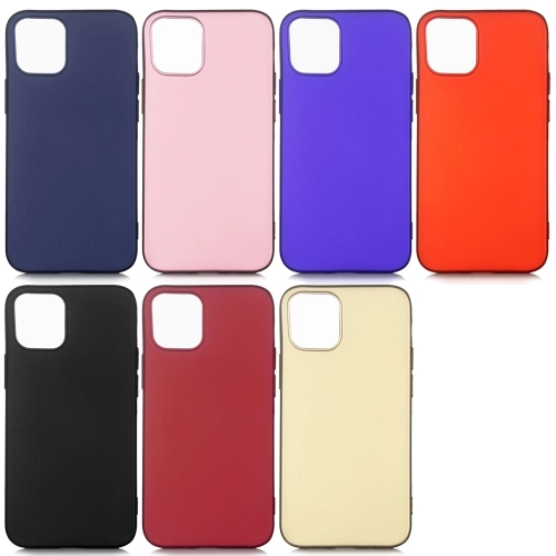 Apple iPhone 12 Mini (5.4) Kılıf İnce Soft Mat Renkli Esnek Silikon Kapak - Kırmızı