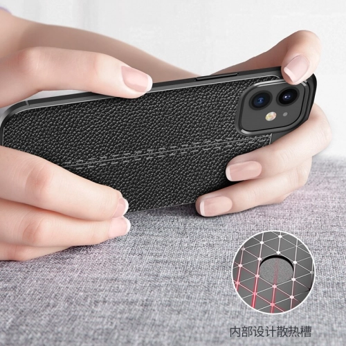 Apple iPhone 12 Mini (5.4) Kılıf Deri Görünümlü Lüks Parmak İzi Bırakmaz Niss Silikon Kapak - Siyah