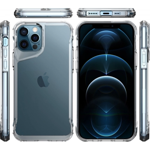 Apple iPhone 12 Pro (6.1) Kılıf Şeffaf TPU Kenarları Esnek Crystal T-Max Kapak - Şeffaf