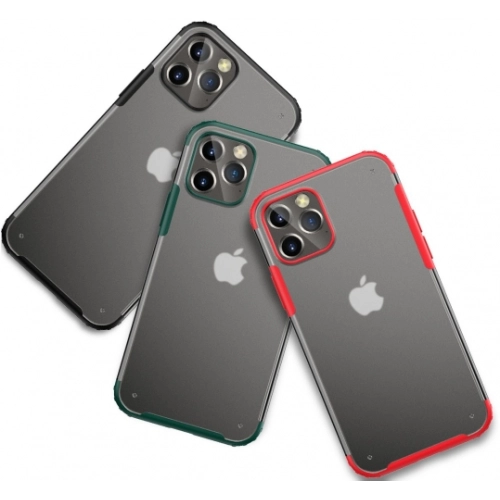 Apple iPhone 12 Pro (6.1) Kılıf Volks Serisi Kenarları Silikon Arkası Şeffaf Sert Kapak - Lacivert