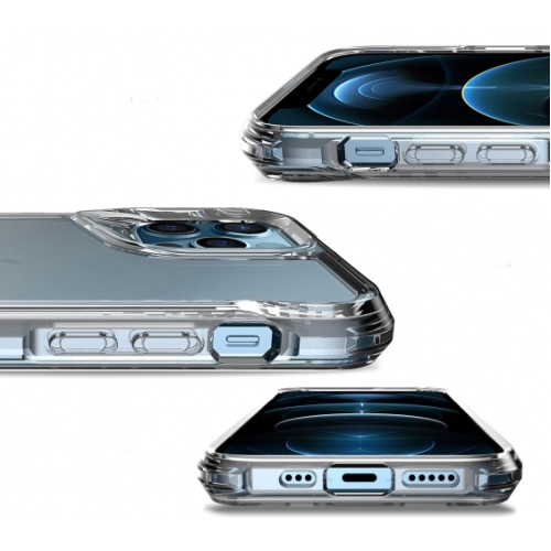 Apple iPhone 12 Pro Max (6.7) Kılıf Şeffaf TPU Kenarları Esnek Crystal T-Max Kapak - Şeffaf