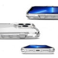 Apple iPhone 13 Pro (6.1) Kılıf Şeffaf TPU Kenarları Esnek Crystal T-Max Kapak - Şeffaf