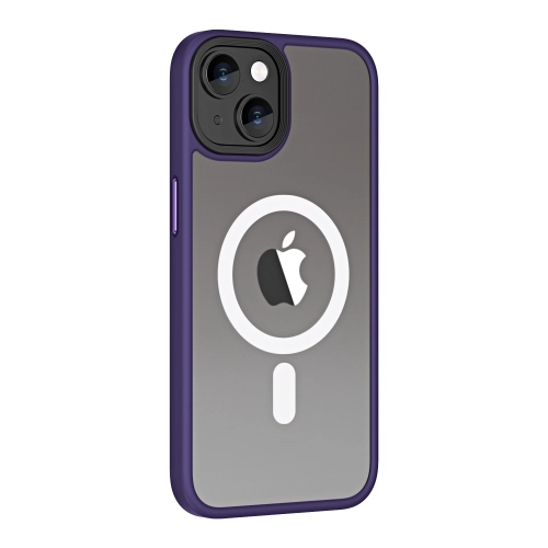 Apple iPhone 14 (6.1) Kılıf Hibrit Wireless Şarj Özellikli Buzlu Silikon - Gri