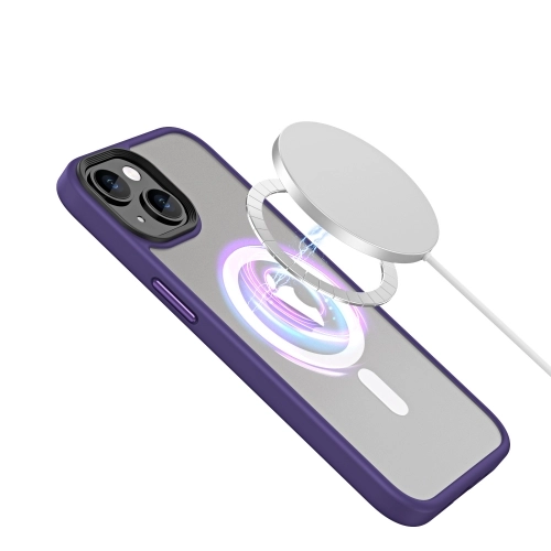 Apple iPhone 14 (6.1) Kılıf Hibrit Wireless Şarj Özellikli Buzlu Silikon - Siyah