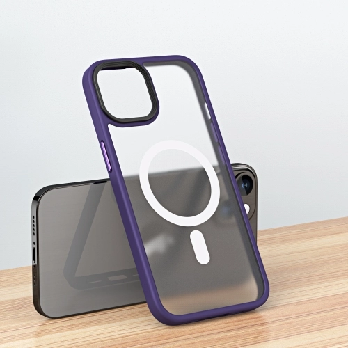 Apple iPhone 14 (6.1) Kılıf Hibrit Wireless Şarj Özellikli Buzlu Silikon - Siyah