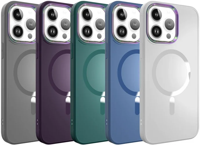 Apple iPhone 14 Pro (6.1) Kılıf Magsafe Wireless Şarj Özellikli Stil Kapak - Sierra Mavi