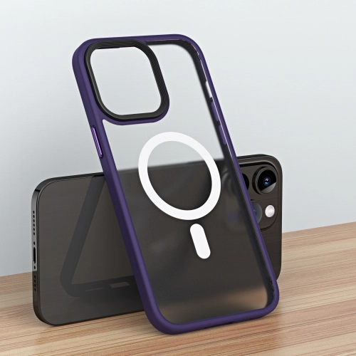 Apple iPhone 14 Pro Max (6.7) Kılıf Hibrit Wireless Şarj Özellikli Buzlu Silikon - Siyah