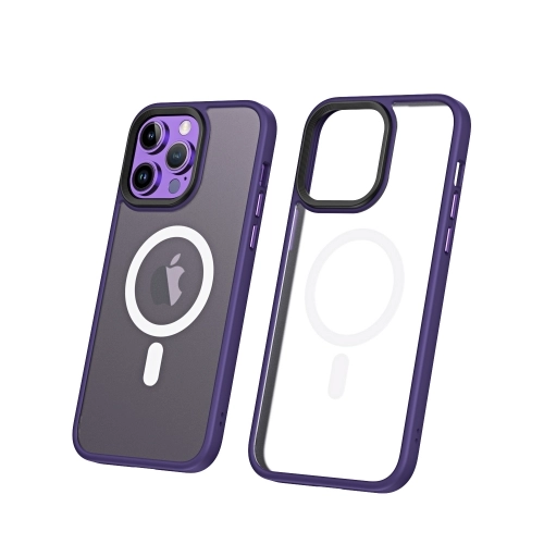 Apple iPhone 14 Pro Max (6.7) Kılıf Hibrit Wireless Şarj Özellikli Buzlu Silikon - Siyah