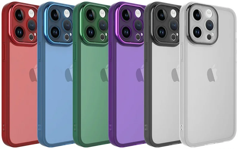 Apple iPhone 14 Pro Max (6.7) Kılıf Şeffaf Esnek Silikon Kenarları Buzlu Kamera Korumalı Post Kapak - Yeşil