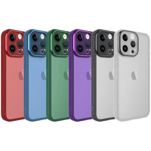 Apple iPhone 14 Pro Max (6.7) Kılıf Şeffaf Esnek Silikon Kenarları Buzlu Kamera Korumalı Post Kapak - Yeşil