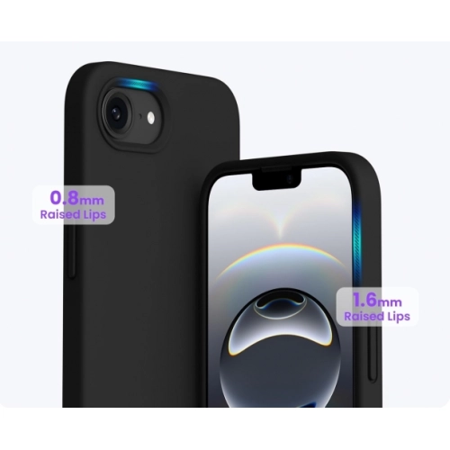 Apple iPhone 16e Kılıf Silikon Mat Esnek Kamera Korumalı Biye Kapak - Siyah