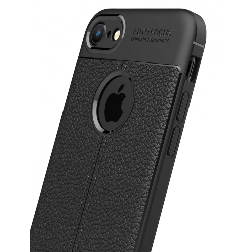 Apple iPhone 6 / 6s Kılıf Deri Görünümlü Lüks Parmak İzi Bırakmaz Niss Silikon Kapak - Lacivert