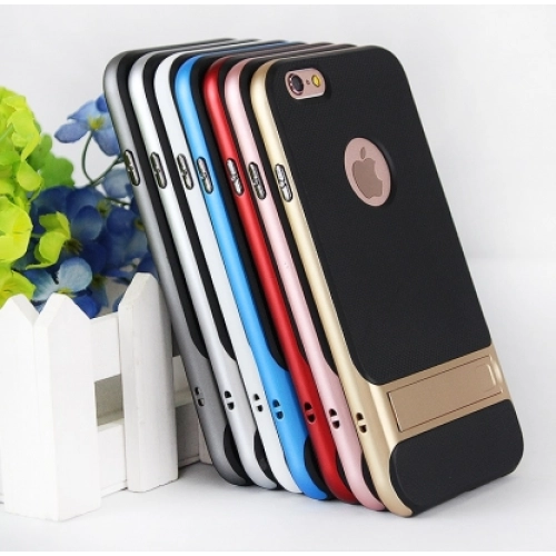 Apple iPhone 6 Kılıf Tam Koruma İnce Standlı Esnek Verüs Silikon - Gri