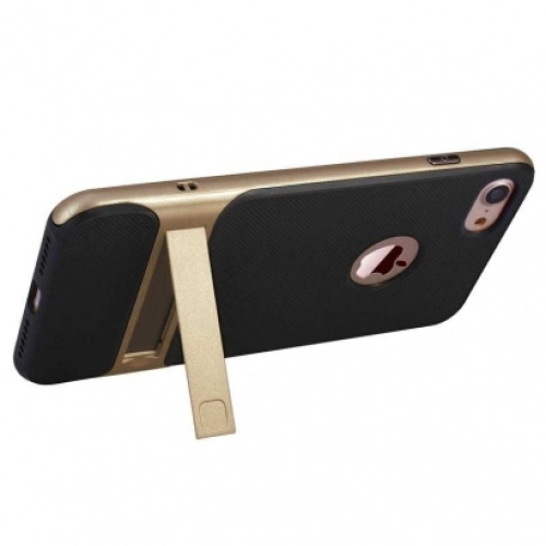 Apple iPhone 6 Kılıf Tam Koruma İnce Standlı Esnek Verüs Silikon - Rose Gold