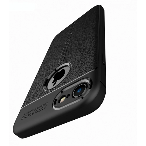 Apple iPhone 6s Plus / 6 Plus Kılıf Deri Görünümlü Lüks Parmak İzi Bırakmaz Niss Silikon Kapak - Lacivert