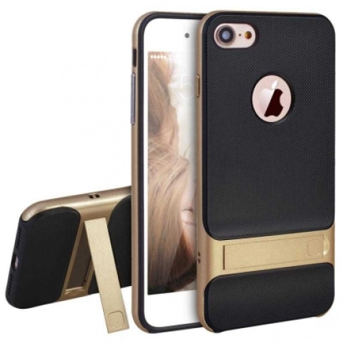 Apple iPhone 6s Plus Kılıf Tam Koruma İnce Standlı Esnek Verüs Silikon - Rose Gold