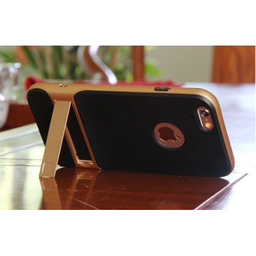 Apple iPhone 6s Plus Kılıf Tam Koruma İnce Standlı Esnek Verüs Silikon - Rose Gold