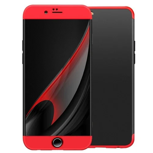 Apple iPhone 7 Kılıf 3 Parçalı 360 Tam Korumalı Rubber AYS Kapak  - Kırmızı