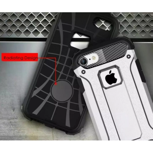 Apple iPhone 7 Kılıf Zırhlı Tank Crash Silikon Kapak - Mavi