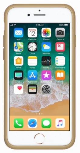 Apple iPhone 7 Kılıf İnce Mat Esnek Silikon - Gold