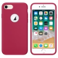 Apple iPhone 7 Kılıf İnce Soft Mat Renkli Esnek Silikon Kapak - Kırmızı