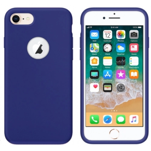 Apple iPhone 7 Kılıf İnce Soft Mat Renkli Esnek Silikon Kapak - Lacivert
