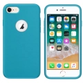Apple iPhone 7 Kılıf İnce Soft Mat Renkli Esnek Silikon Kapak - Mavi