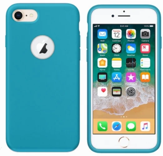 Apple iPhone 7 Kılıf İnce Mat Esnek Silikon - Mavi