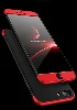 Apple iPhone 7 Plus Kılıf 3 Parçalı 360 Tam Korumalı Rubber AYS Kapak  - Kırmızı - Siyah