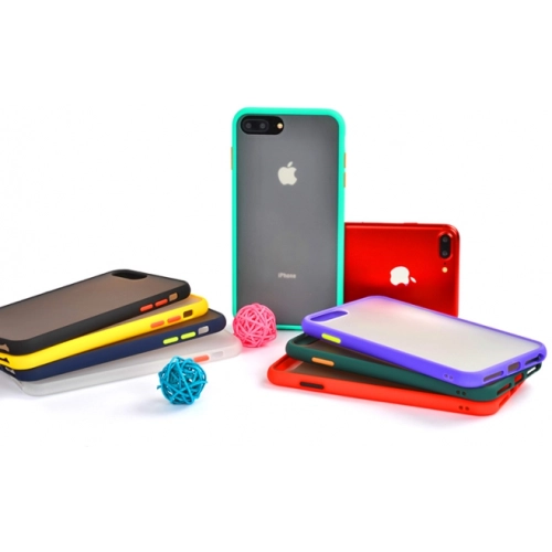 Apple iPhone 7 Plus Kılıf Exlusive Arkası Mat Tam Koruma Darbe Emici - Beyaz