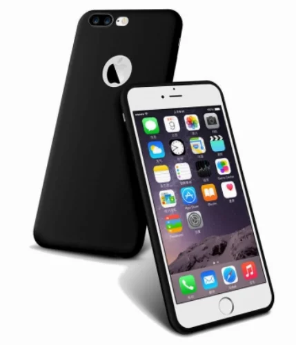Apple iPhone 7 Plus Kılıf İnce Mat Esnek Silikon - Siyah