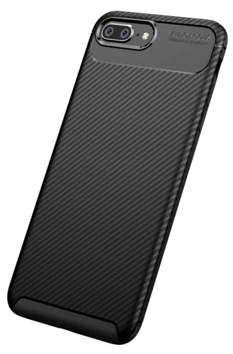 Apple iPhone 7 Plus Kılıf Karbon Serisi Mat Fiber Silikon Negro Kapak - Lacivert