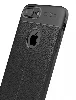 Apple iPhone 7 Plus Kılıf Deri Görünümlü Parmak İzi Bırakmaz Niss Silikon - Siyah