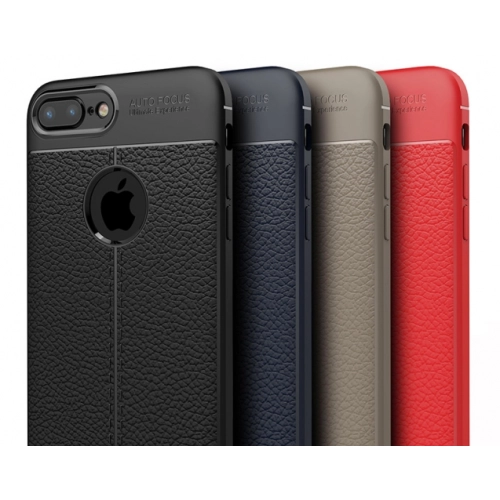 Apple iPhone 7 Plus Kılıf Deri Görünümlü Lüks Parmak İzi Bırakmaz Niss Silikon Kapak - Siyah