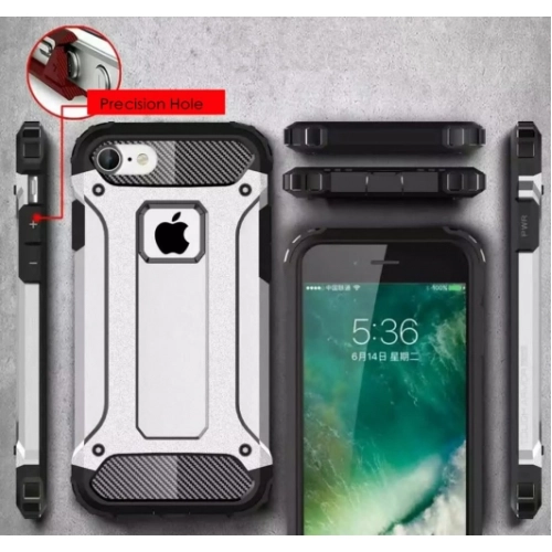 Apple iPhone 8 Kılıf Zırhlı Tank Crash Silikon Kapak - Siyah