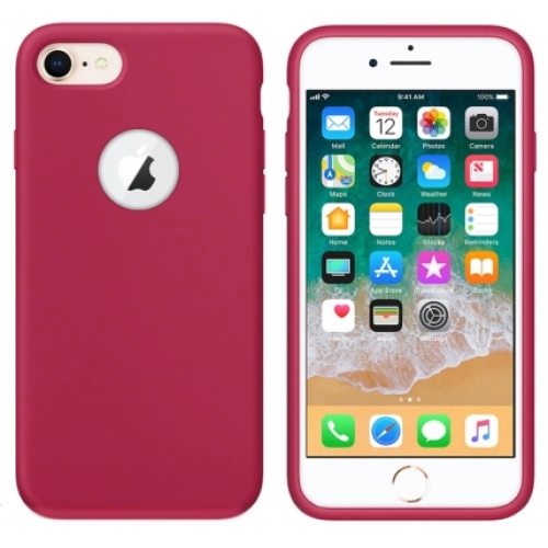 Apple iPhone 8 Kılıf İnce Soft Mat Renkli Esnek Silikon Kapak - Kırmızı