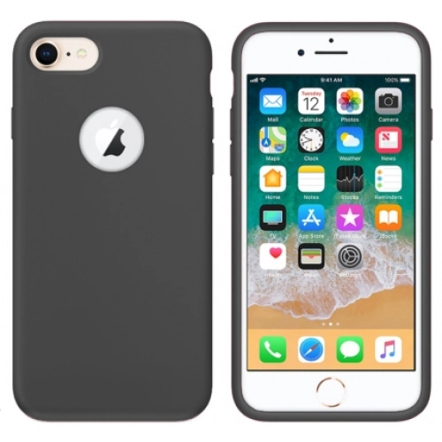 Apple iPhone 8 Kılıf İnce Soft Mat Renkli Esnek Silikon Kapak - Siyah