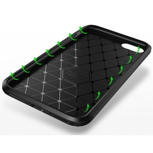 Apple iPhone 8 Kılıf Silikon Parmak İzi Bırakmayan Karbon Soft Negro Kapak - Siyah